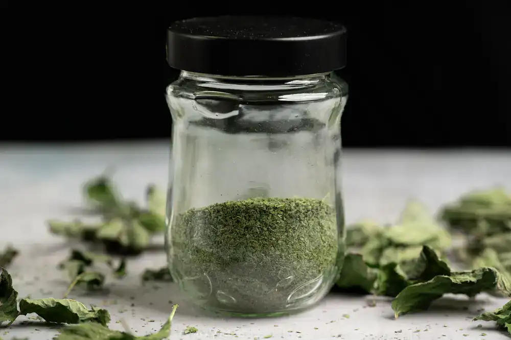 Dried peppermint leaves